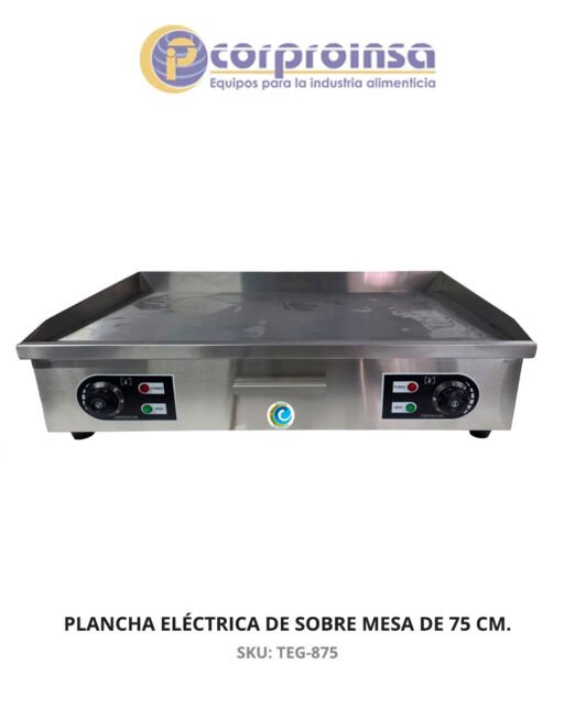 PLANCHA ELÉCTRICA DE SOBRE MESA DE 75 CM.