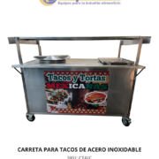 CARRETA PARA TACOS TODA DE ACERO INOXIDABLE