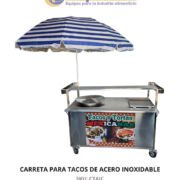 CARRETA PARA TACOS TODA DE ACERO INOXIDABLE