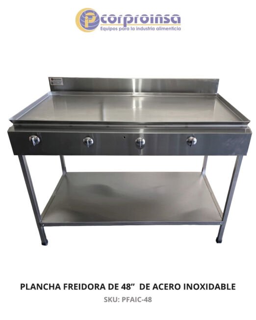 PLANCHA FREIDORA DE 48" DE ACERO INOXIDABLE