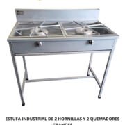 ESTUFA INDUSTRIAL DE 2 HORNILLAS CON QUEMADORES GRANDES