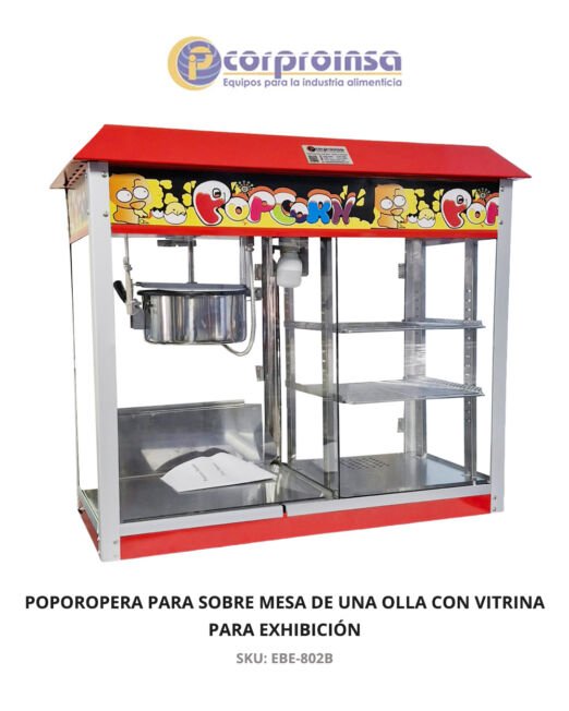 POPOROPERA PARA SOBRE MESA DE 1 OLLA CON VITRINA PARA EXHIBICIÓN